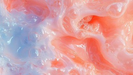 Abstract Pastel Pink and Blue Swirling Fluid Texture Background
