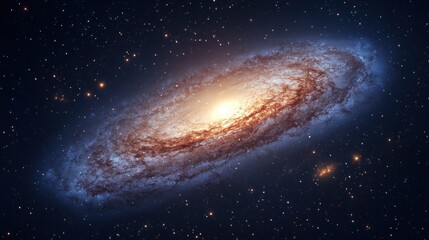 Fototapeta premium Stunning Spiral Galaxy in Deep Space with Cosmic Dust and Bright Stars