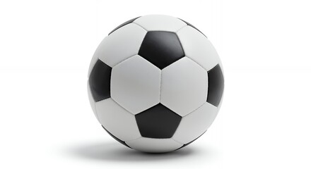 Isolated Soccer Ball with Classic Design on White Background for Sports