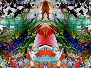 Fototapeta premium Abstract art background . Hand painting artwork on canvas .