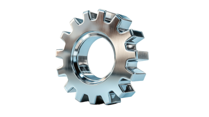 3d render gear with transparent background
