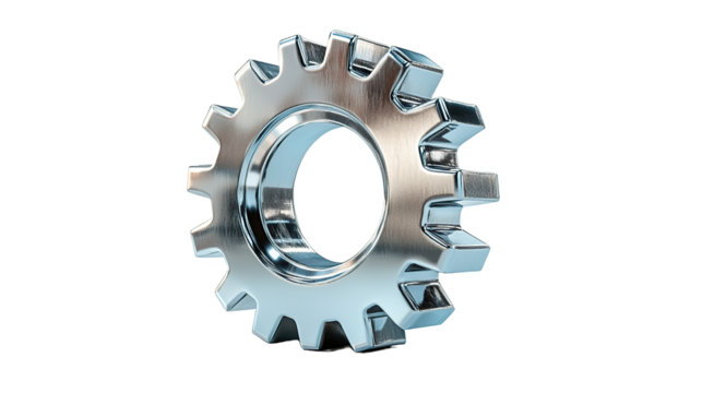 3d render gear with transparent background