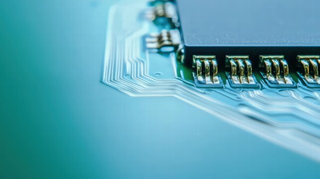Close-up view of a microprocessor with intricate circuit patterns highlighting its advanced technology