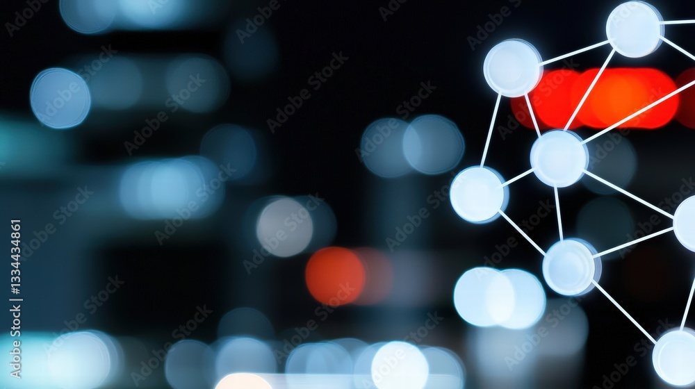 Poster intricate network of circles representing connection and interaction in a modern digital landscape