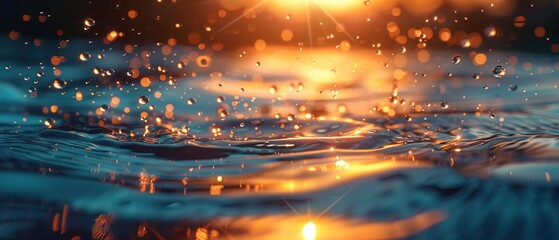Liquid Light Refraction in Golden Hour - Dynamic Water Interaction for Product Design