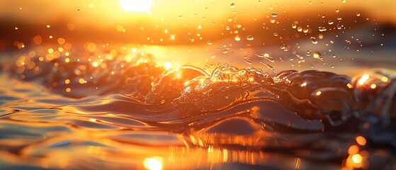 Liquid Light Refraction in Golden Hour - Dynamic Water Interaction for Product Design