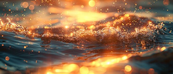 Liquid Light Refraction in Golden Hour - Dynamic Water Interaction for Product Design