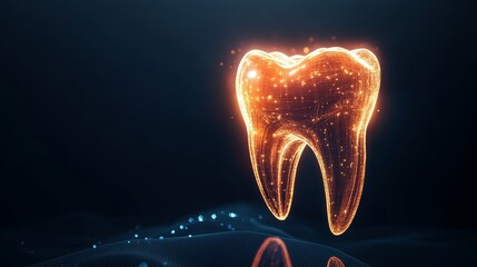 A tooth with internal visible structure. Medical reference, science background concept