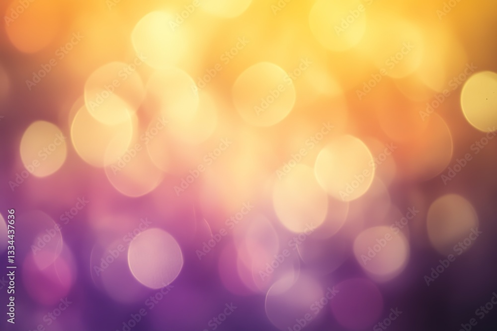Poster dreamy bokeh: golden and purple circles in soft focus creating a whimsical effect