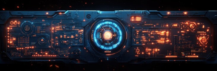 Futuristic Digital Template Modern UI Banner Callout for Technology Interface Layout