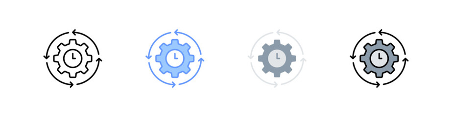 Project Lifecycle Multistyle Icon Sheet