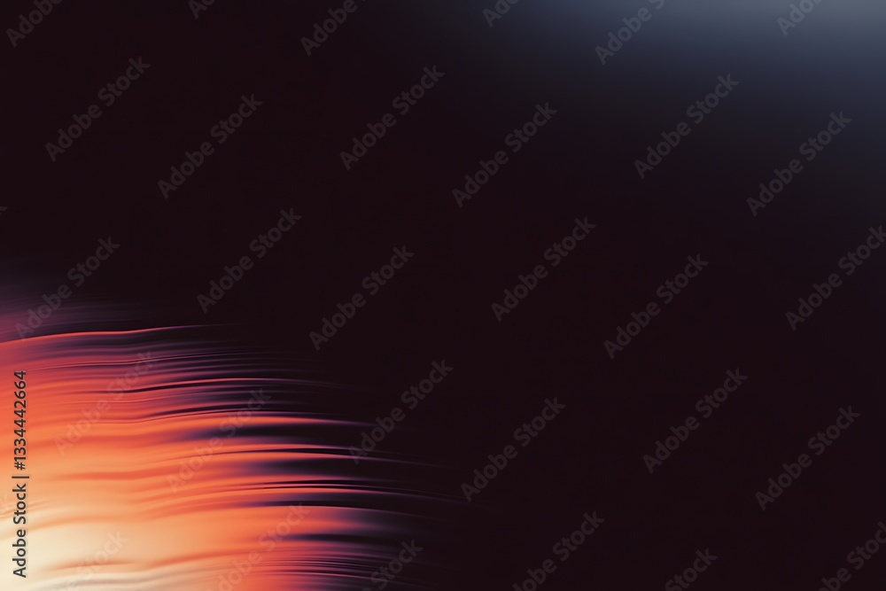 Poster abstract image depicts flowing lines of red and orange colors