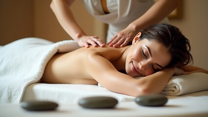 Obraz premium Serene Spa Massage – Relaxing Therapy for Mind & Body