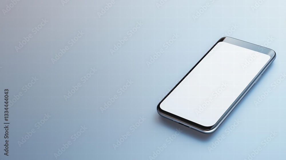 Poster sleek and stylish smartphone model displayed on a simple background with touchscreen features