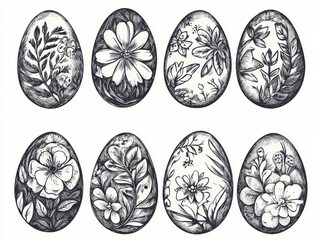 Fototapeta premium Floral Easter Eggs