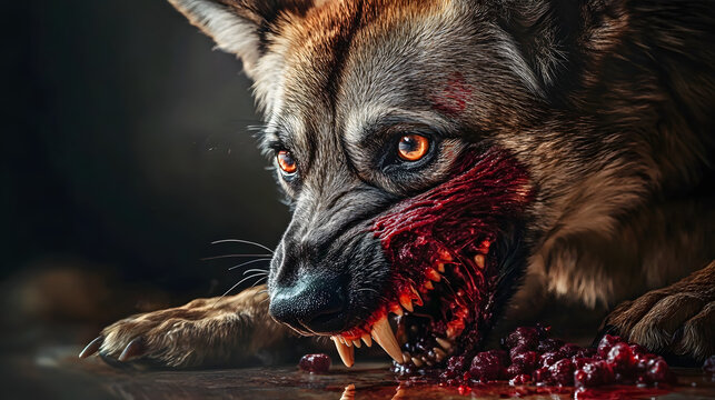 Animal rabies.World Rabies Day. a dog with rabies virus