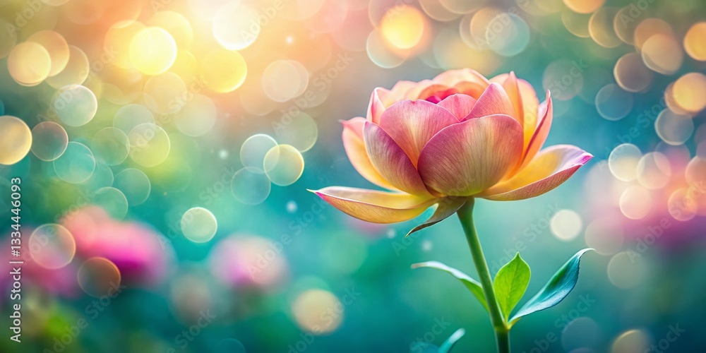 Poster elegant budding bloom: soft focus macro photography with bokeh