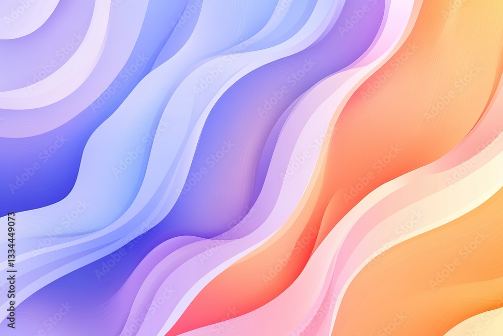 Poster abstract flowing waves of colorful blended smooth curves create an artistic backdrop