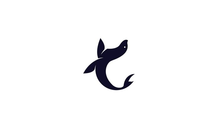 Sea lion icon amazing repetitive motion