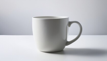 Fototapeta premium Minimalist ceramic coffee mug on a pure white background.