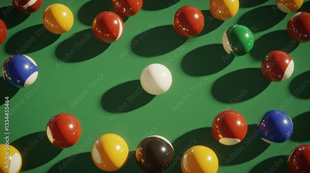 Poster snooker game action indoor snooker table gigapixel image midgame perspective high angle view