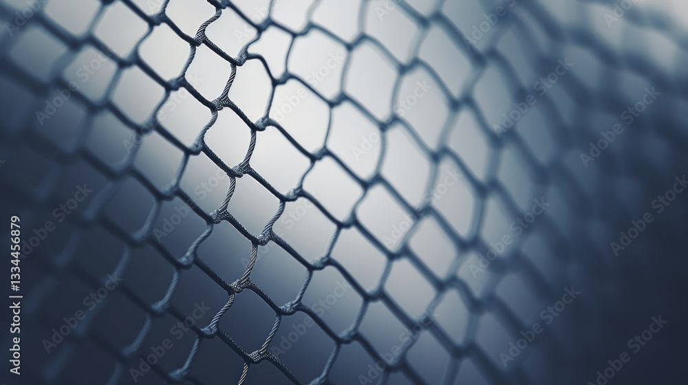 Poster close-up of a rope net with a beautiful out of focus background creating a sense of depth and textur