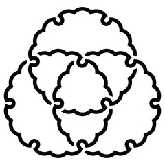 家紋です。三つ組み合い雪輪といいます。