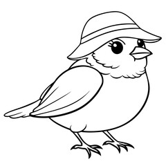 Obraz premium a cute bird is wearing a hat with a cheerful expression