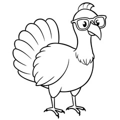 Obraz premium a cartoon turkey wearing glasses, standing proudly and staring at you