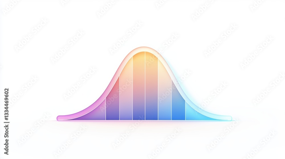 Aufkleber a colorful, smooth normal distribution curve represents data distribution, showcasing varying levels