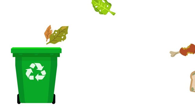 Organic waste that can be recycled goes into the green bin.