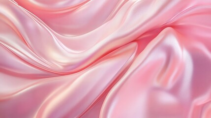 Obraz premium Soft pink fabric with flowing folds and gentle highlights creating a smooth texture