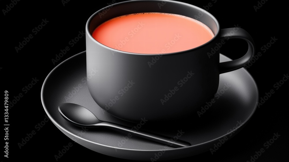 Poster classic cup of tea placed on a table surrounded by soft light creating a peaceful atmosphere