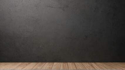 Dark textured wall with wooden floor. Rustic, industrial design perfect for backgrounds, interiors, or architectural themes.