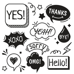 phrases wishes greetings set with line and spots