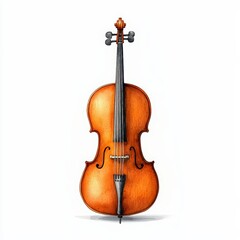 Fototapeta premium An artistic depiction of a classic wooden violin, showcasing its elegant curves and rich texture against a clean background.