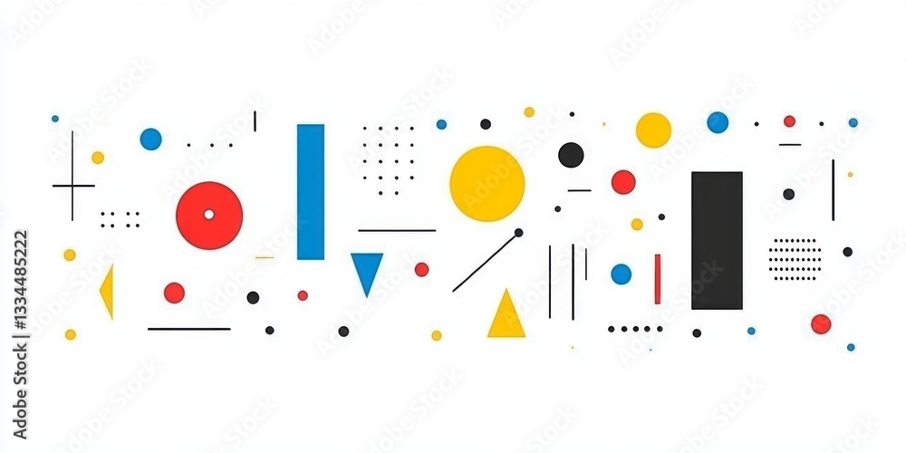 Poster geometric shapes and lines compose a visually appealing abstract design