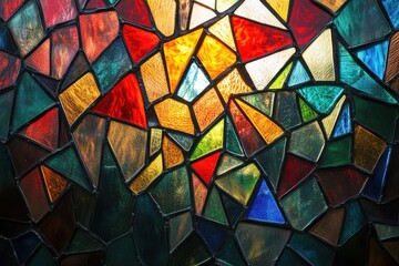 Abstract Colorful Stained Glass Mosaic Art Design Texture Background