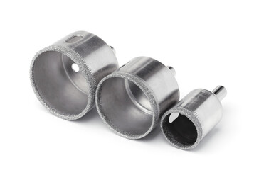 Three diamond hole saw drill bits