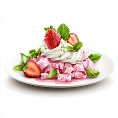 Close-up food photography delicious strawberry dessert recipe