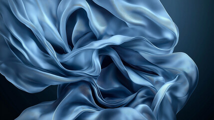Fototapeta premium A blue fabric with a pattern of waves