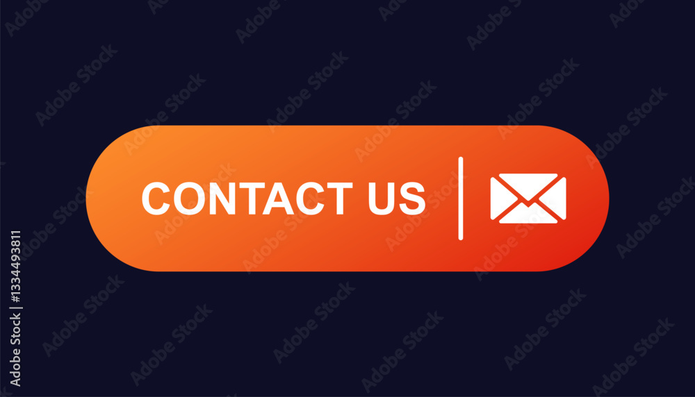 Poster a contemporary contact us button featuring an email icon, perfectly crafted for web interfaces and a