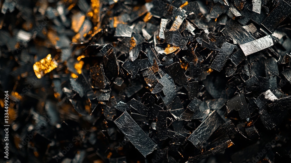 Aufkleber intricate texture of metal shavings with sharp details and clean lines in high resolution