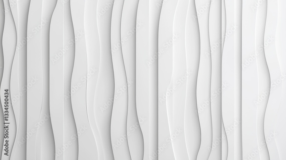 Poster a white wall with a repeating wave pattern.