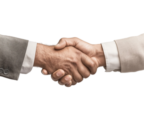 business handshake isolated on white