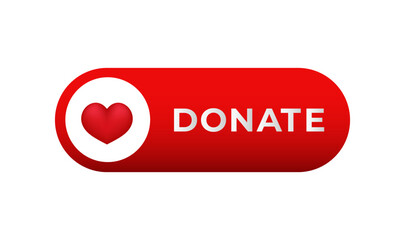 Bold red button with a heart symbol represents the importance of giving and charitable actions.