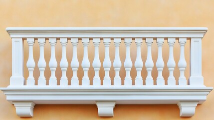 Elegant White Balustrade Balcony Design Modern Architecture Residential Space Indoor Setting Front View Aesthetic Appeal
