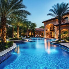 Fototapeta premium Resort-style luxury pool