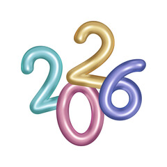 . new year 2026 number vector illustration isolated on white background new year 2026 number balloon