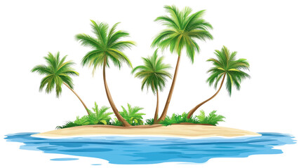 Fototapeta premium Tropical island landscapes, isolated on transparent background